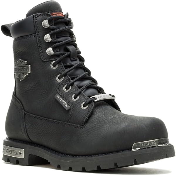 Bottes Moto Harley Davidson Style Combat - Cuir Noir, Occasion, Pointure 8y/9.5