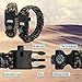 AMOSTING 4PCS Survival Bracelet, Multifunctional Adventure Outdoor Paracord Bracelet Flint Fire Starter,Compass, Whistle&Knife, Food Fishing GearScraper Hiking Camping Emergency