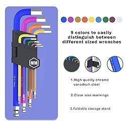 Kimapeso 9 PCS Allen Key Set Metric Allen Wrenches
