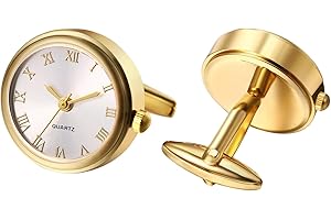 Avaner Men's Clip Cufflinks Watches: Analog Quartz Working Pocket Watch Gold Silver