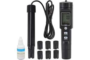 Dissolved Oxygen Meter , Portable DO Meter Water Quality Tester , Dissolved Oxygen Test Kit Digital Screen Display for Pond(w