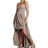 VERGOODR Women's Cotton Sexy Sleeveless Boho Beach Backless Long Bohemian Dress