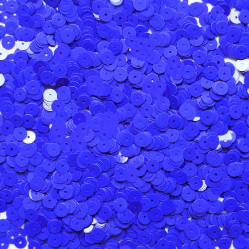6mm flat sequin paillettes ~ Royal Blue Opaque Glossy ~ Made in USA Loose paillette sequins for embroidery, applique, arts, crafts, bridal wear and embellishment.