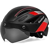 EASTINEAR Adults Bike Helmet Magnetic Goggle Cycling Helmet with USB Rechargeable Taillight for Men Women Mountain & Road Bicycle Helmet Magnetic Shield