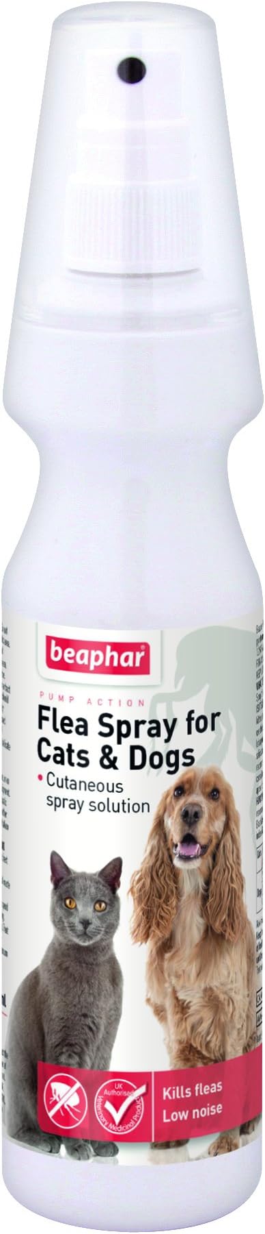 Beaphar Flea Spray for Cats and Dogs 150 ml UK Authorised Veterinary Medicine