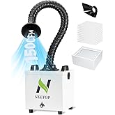 NT-P1 Solder Fume Extractor, 150CFM, H13 HEPA Carbon Dust Odors Filtration | DIY Soldering, Laser Engraving, Resin 3D Printing, Nail Salon, 100W Motor, 250m&sup3;/h Suction, <55dB, Activated Carbon Filter