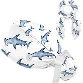 Women's Working Caps with Bow Scrunchies Cute Dog Paws Pattern Lace-Up Hat Unisex Hair Covers One Size