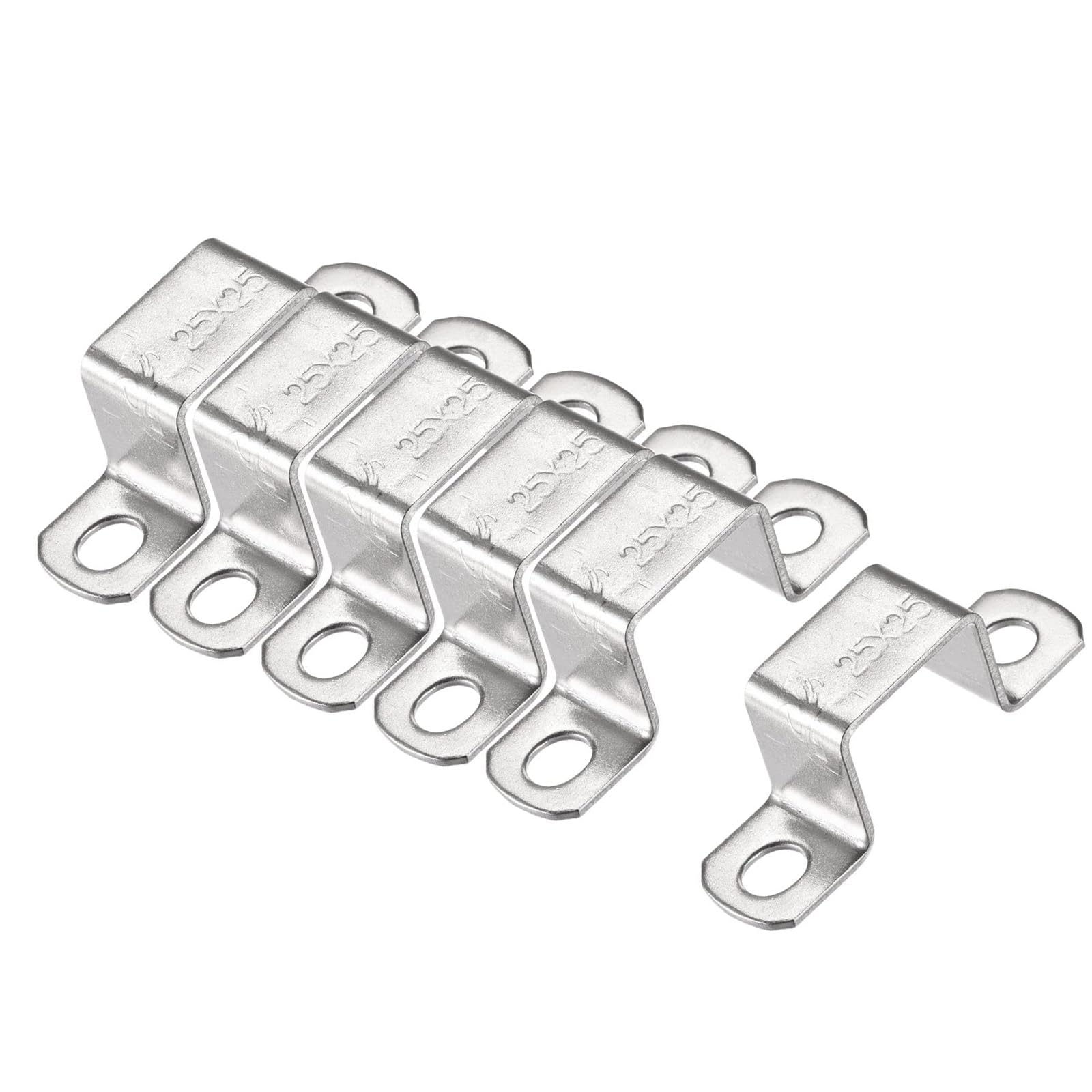 MACHSWON 22 x 27mm U Shaped Strut Connector Bracket 304 Stainless Steel Square Pipe Clamp for Door Closed Bar Holder 6pcs — image 1