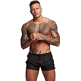 Mens Swim Trunks Quick Dry Swimwear Zipper Pockets, Swim Shorts with Mesh Lining