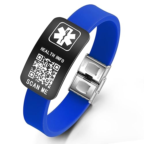 Theluckytag Medical Bracelets for Men Women with QR Code Medical