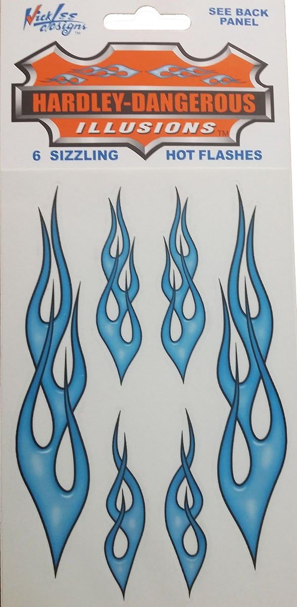 Hardley Dangerous Illusions Sizzling Flame Stickers Blue