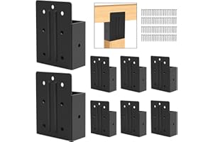 YVHFWOY Pergola Brackets 2“x 4"(Actual 1.6 "x 3.6"),8PCS Pergola Post Top Rafter Bracket,Deck Railing Brackets,DIY Connectors Bracket for Outdoor Gazebos,Log Cabins,Sunroom,Carport,Deck Railing