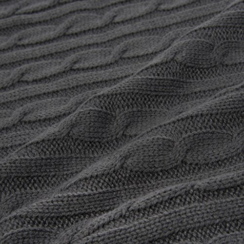 image for Cable Knit Throw Blanket, Ataya Acrylic Soft Cozy Snuggle TV Blanket,A