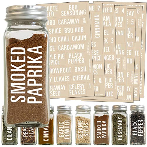 Talented-Kitchen-134-White-All-Caps-Spice-Label-Set-134-Spice-Names-Numbers-White-Letters-on-Clear-Sticker-Water-Resistant-for-Spice-Jars-Organization-Spice-Rack-System-134-ALL-CAPS-SPICE-LABELS