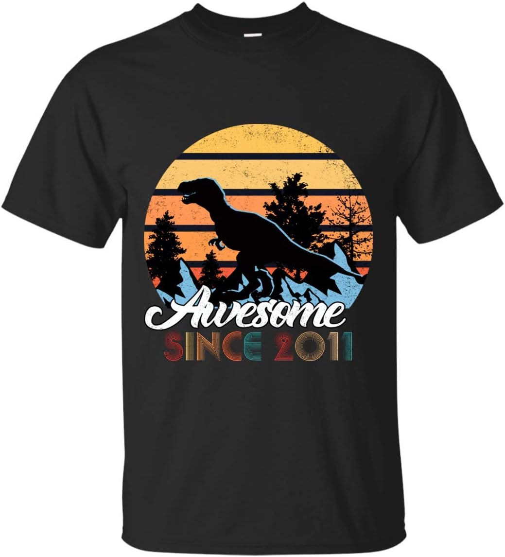 ELFTEES Awesome Since 2011 8th Birthday Tshirt Funny Gift for Kids Boy Girl