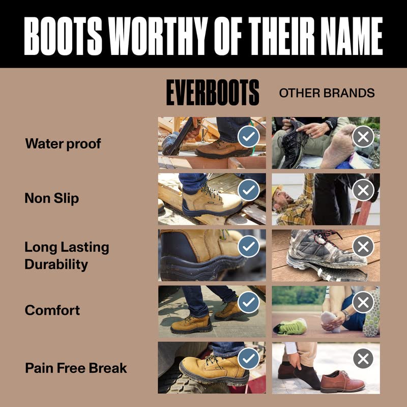 EVERBOOTS ULTRA DRY Men's Waterproof Hiking Work Boots, Lightweight