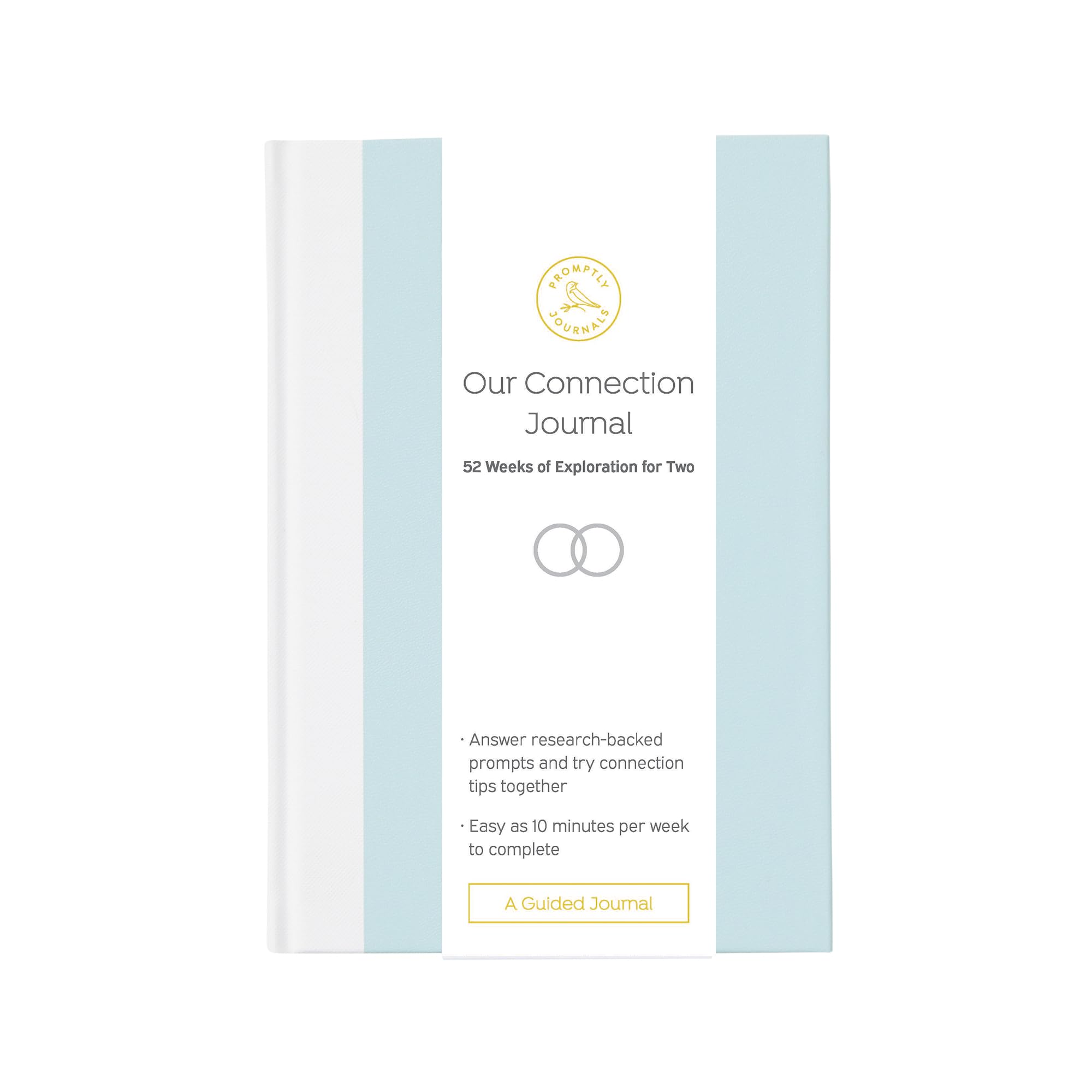 Photo 1 of Promptly Journals, Our Connection Journal: 52 Weeks of Exploration for Two (Powdered Blue, Linen/Leatherette) | Relationship Book for Couples | Couples Therapy Journal