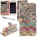 Urvoix iPhone 6 / iPhone 6S Case, Card Holder Stand Leather Wallet Case - Flower Wave Flip Cover for 4.7