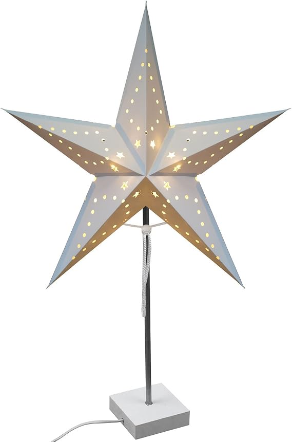 Puckator LED-Sternlampe 25 Cm – Weiße Deko-Leuchte Fürs Kinderzimmer