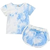 Aruzig Toddler Baby Girl Summer Outfits Short Sleeve T-Shirt and Shorts 2Pcs Clothes Set for Girls