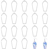 CHGCRAFT Alloy Open Bezel Blank Coffin Shape Hollow Pendants Open Frame Pendant Charms for Resin Jewellery Making DIY Earring Pendant Keychain Necklace Kit