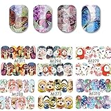 Ruior 50 Sheets Mixed Designs Watermark Transfer Nail Art Stickers Manicure Tips DIY Nail Art Equipment