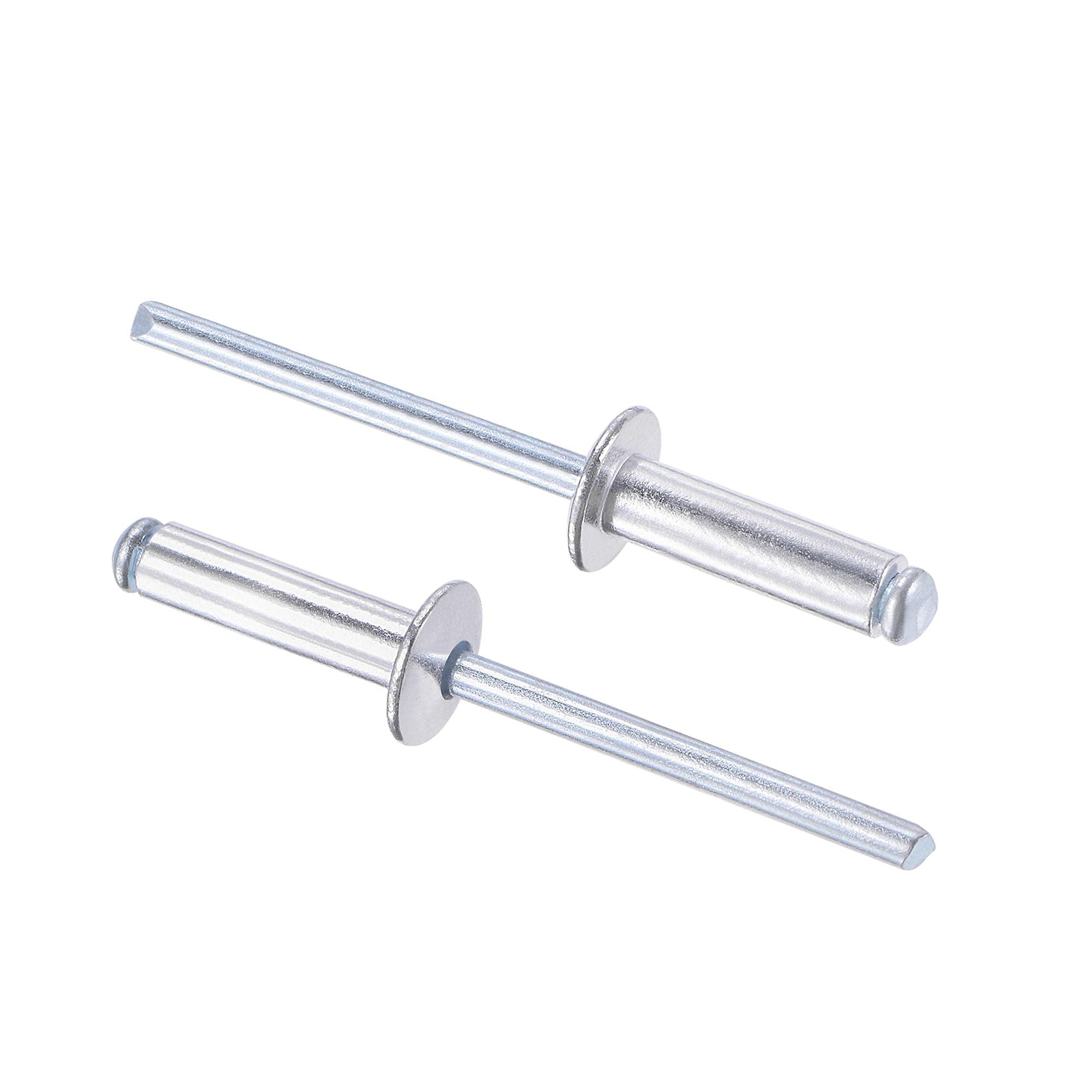 sourcing map Blind Rivets, Aluminum Pull Rivets Core Decoration Rivets 5mm Diameter 16mm Grip Length Silver Tone, 60pcs