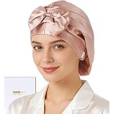 ZIMASILK 22 Momme Adjustable 100% Pure Mulberry Silk Bonnet for Sleeping Women, Double-Layered Silk Hair Bonnet for Anti-Frizz & Hair Protection – Reduces Slipping (1Pc, Blush Pink)