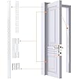 5-Piece Door Reinforcement Set for Jamb,Frame & Hinges Door Lock Security,Door Jamb Reinforcement Set,Anti Door Kick in Heavy Duty Striker Plate Kit,Tamper/Corrosion Proof Door Jamb Repair Kit (White)