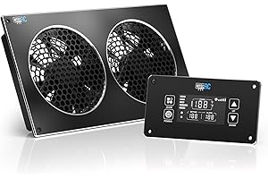 AITECAC 12 inch USB Quiet Cabinets Cooling Fan System with Intelligent Temperature Control, for Home Theater AV Cabinets,Plant House, pet Kennel
