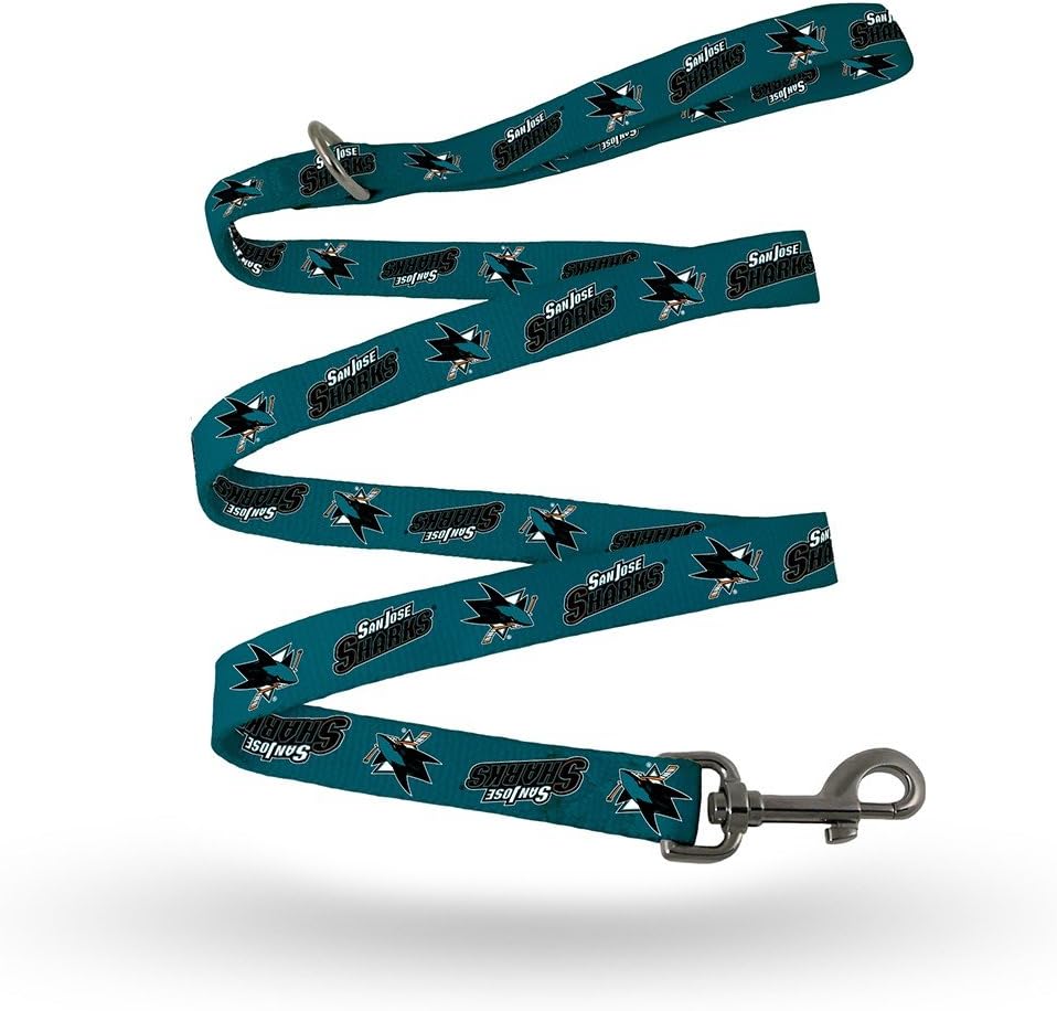 Rico Industries San Jose Sharks NHL Double Print Team Logo Dog Pet Leash
