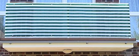 S&D Smart Deko 800x90cm Dunkelgrün&Weiß Balkonsichtschutz, Balkonverkleidung, Windschutz, Sichtschutz und UV-Schutz für Balko
