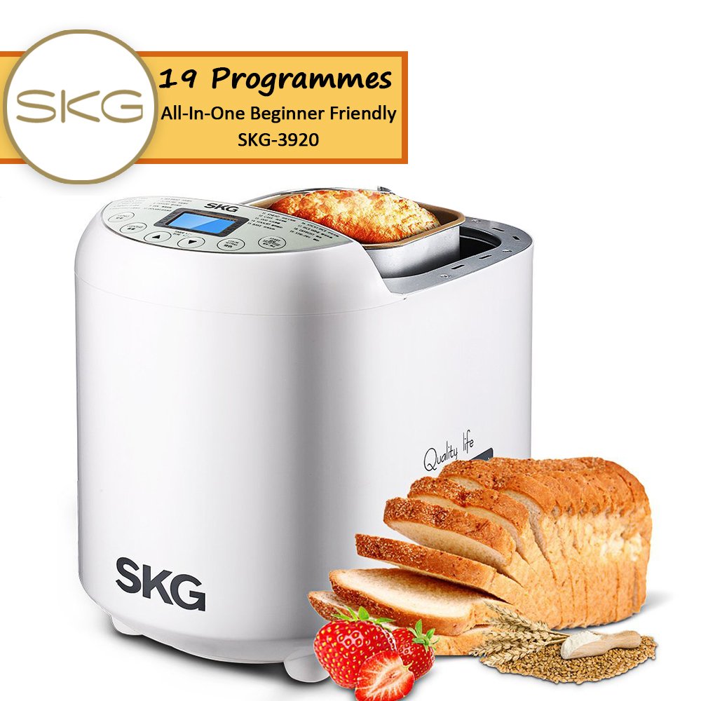 SKG Automatic Bread Machine 2LB - Beginner Friendly Programmable Bread