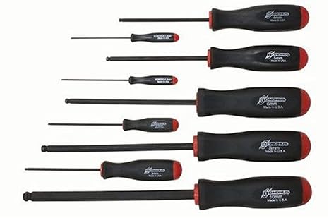 Bondhus Set of 9 Balldriver Screwdrivers with ProHold Tip, ProGuard Finish, sizes 1.5-10mm
