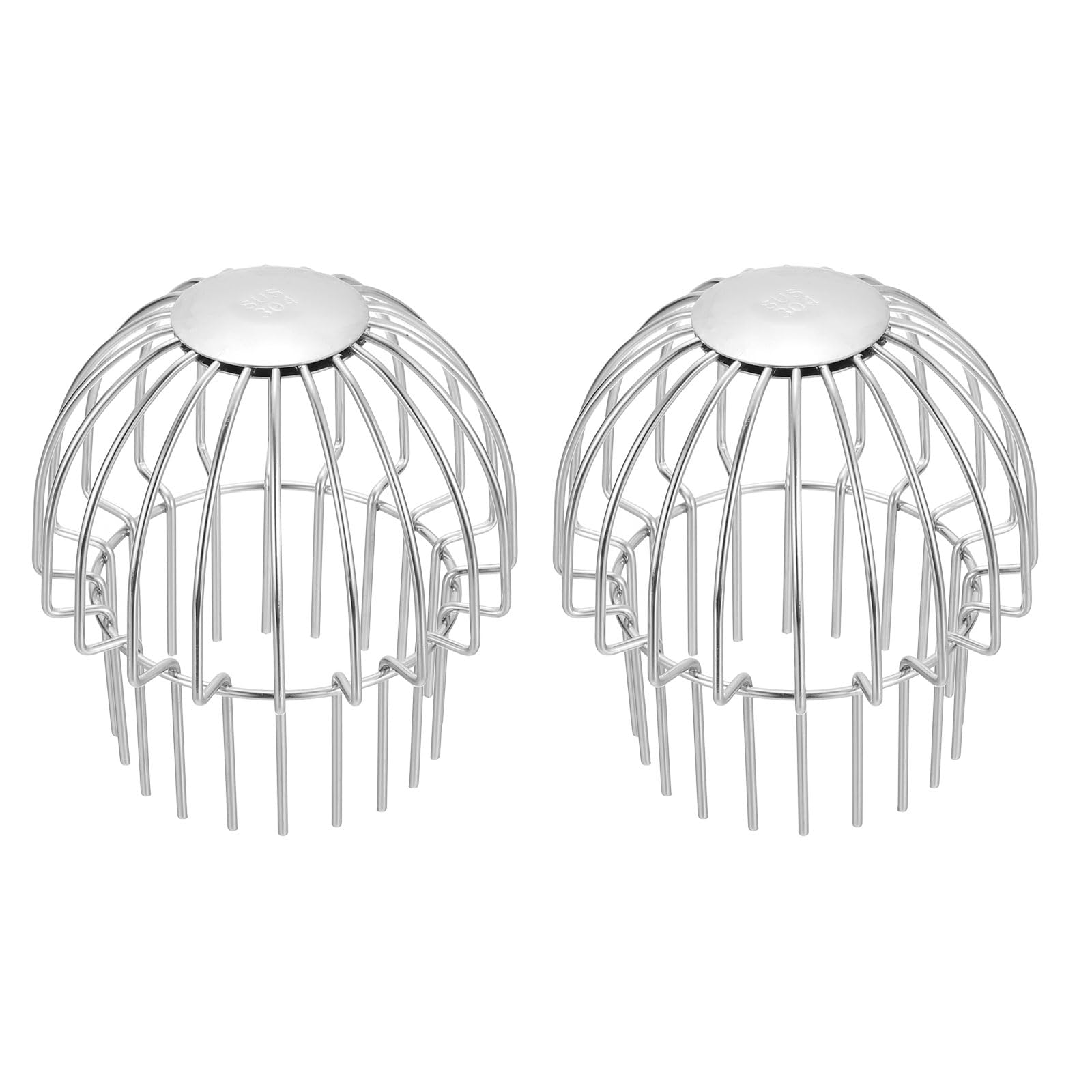 PATIKIL Gutter Guard 4 Inch, 2 Pack 304 Stainless Steel Down Pipe Filter, Anti-Blocking Line Cap Drain Cover Round Downspout Protector for Blockage Leaves Debris