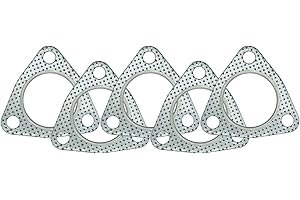 SHINTONES 5 PCS 2 inch 3-Bolt Exhaust Flange Gasket Turbo/Manifold/Header Down/Dump Pipe Flange, High Temperature Graphite for Headers, Catback, Axleback, MLSG High Temp Exhaust Gasket