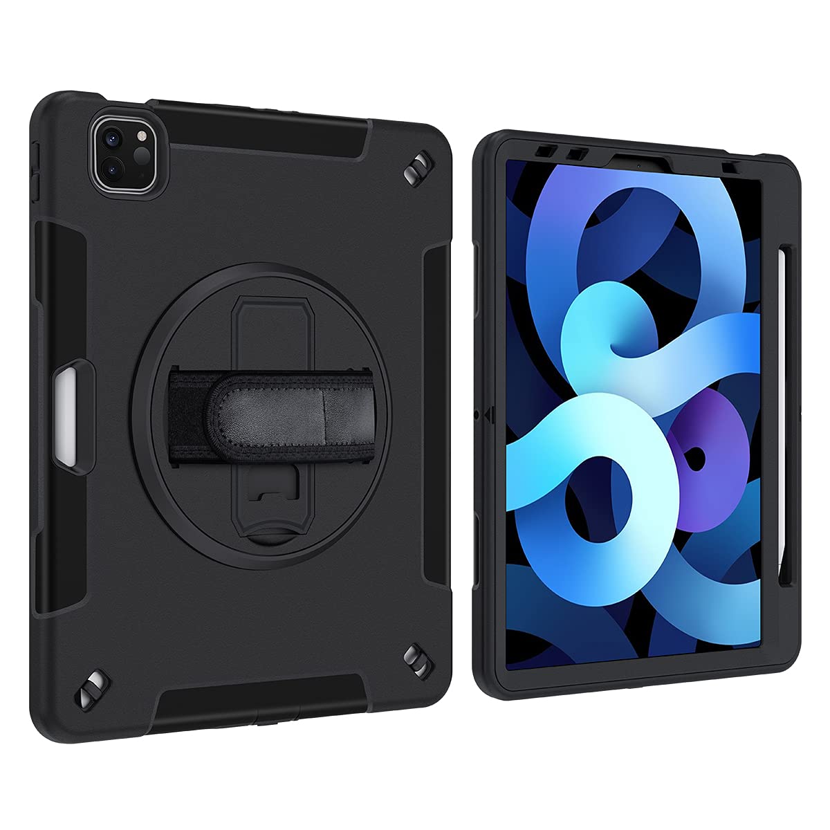 Lobwerk 4-in-1 Protective Case for Apple iPad Pro 11 2018 2020 11 Inch Hard Case + Stand Function + Handle Black