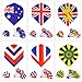 WINMAX Dart Flights 30 Sets (90 Pcs) Standard Shape National Flag Durable PET Flights for Steel Tip Darts, Perfect Accessories Equipment Supplies for Dart Games