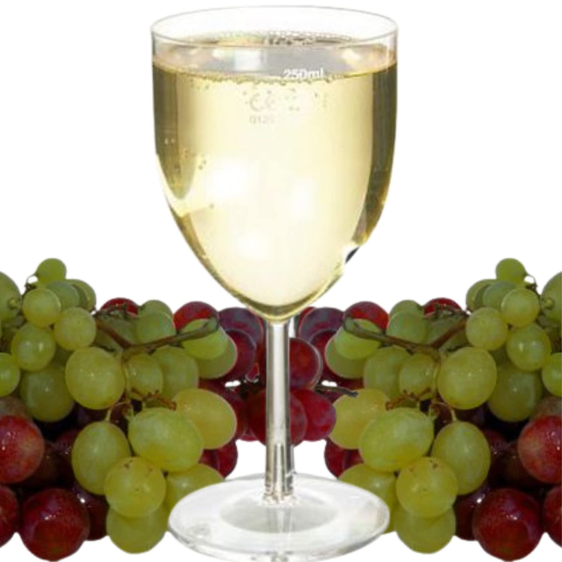 AIOS Set of 6 Unbreakable Reusable Polycarbonate Plastic Wine Glasses (Holds up to 270ml), Ideal for Home Use, Indoor and Outdoor, Camping, Barbecues (BBQs), Parties and Picnics