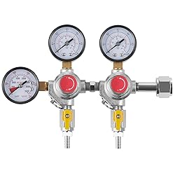 VEVOR CO2 Regulator Gauge with 0-60PSI, Heavy Duty