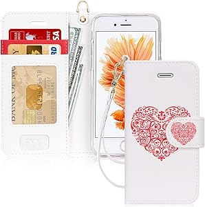 FYY Luxury PU Leather Wallet Case for iPhone 6/6s, [Kickstand Feature] Flip Phone Case Protective Shockproof Folio Cover with [Card Holder] [Wrist Strap] for Apple iPhone 6/6s 4.7