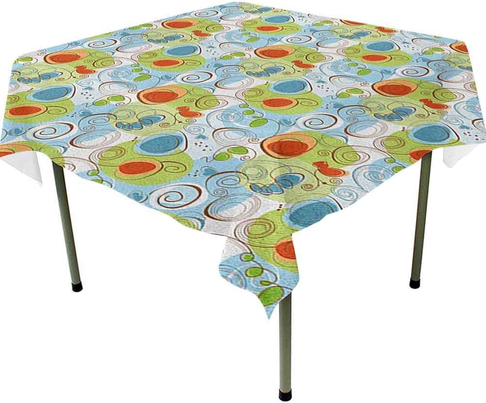 Square tablecloth 36 x 36 Inch outdoor tablecloth Whimsical Fun Pattern