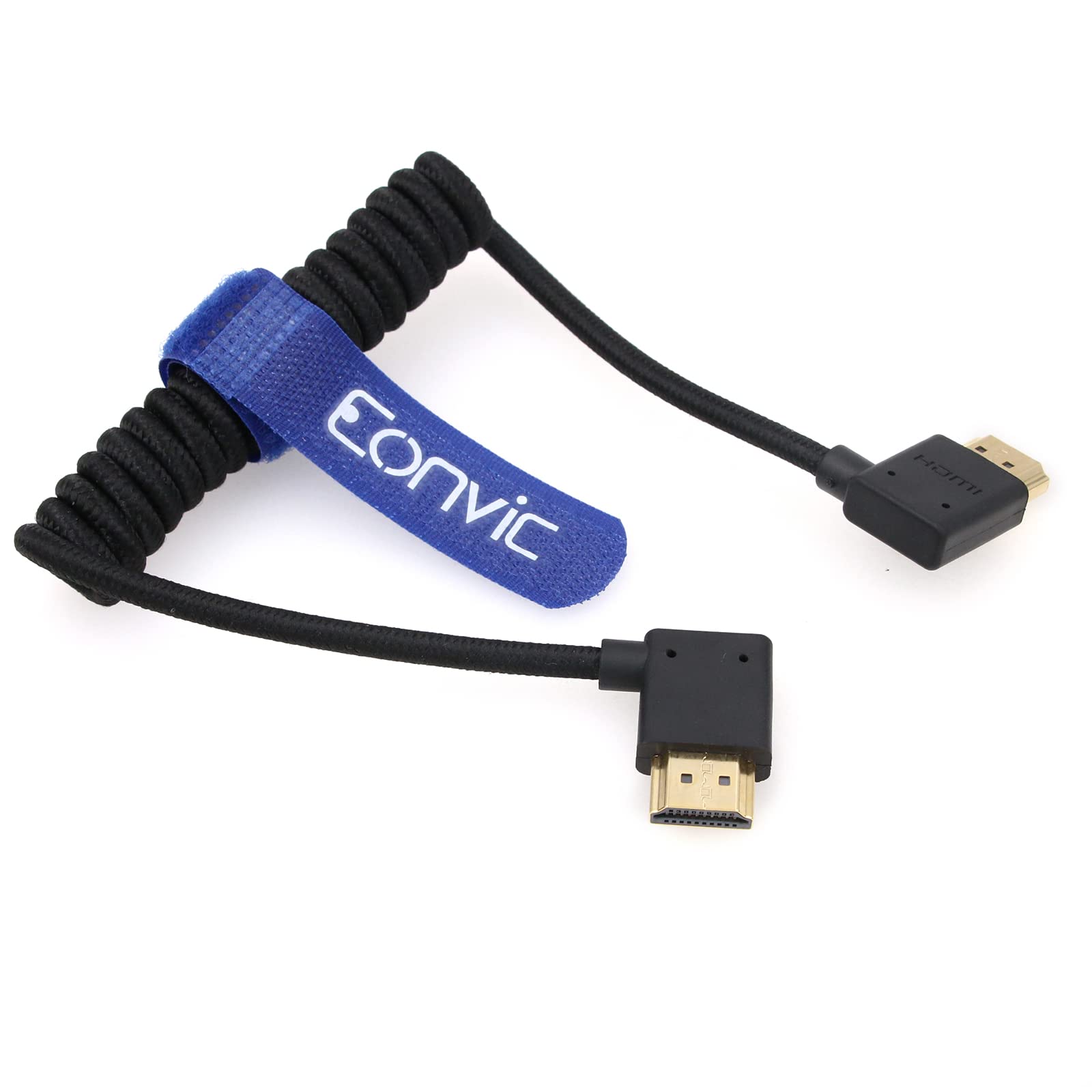 Eonvic 2.1 HDMI Coiled Cable 8K HDMI Extender Braided Coiled Cable for Atomos Ninja V, Sony a7siii, Portkeys BM5 Monitor
