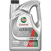 Castrol GTX Full Synthetic 0W-20 Motor Oil, 5 Quarts