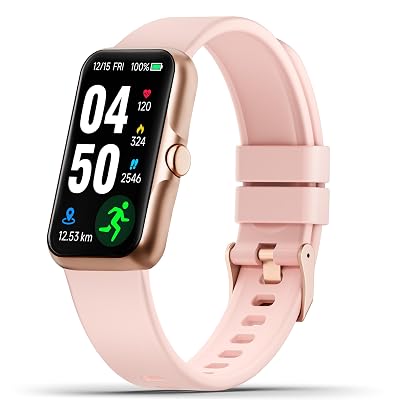 JYUAJOI Fitness Tracker with 24/7 Continuous Heart Rate, Blood Oxygen Monitor, Smart Watch with Sleep Monitor, IP68 Waterproof Activity Tracker Step Counter for Women Men (Pink)