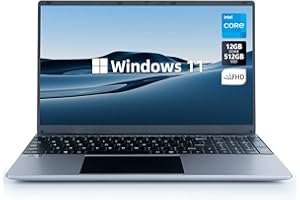 Maypug Laptop Computer -1080P IPS Full HD Laptop,12GB DDR4 512GB SSD Quad-Core Intel Celeron Processors, Pre-Installed Windows 11, USB 3.0, 15.6''Screen, Bluetooth 4.2, 2.4G/5G WiFi, Mini-HDMI