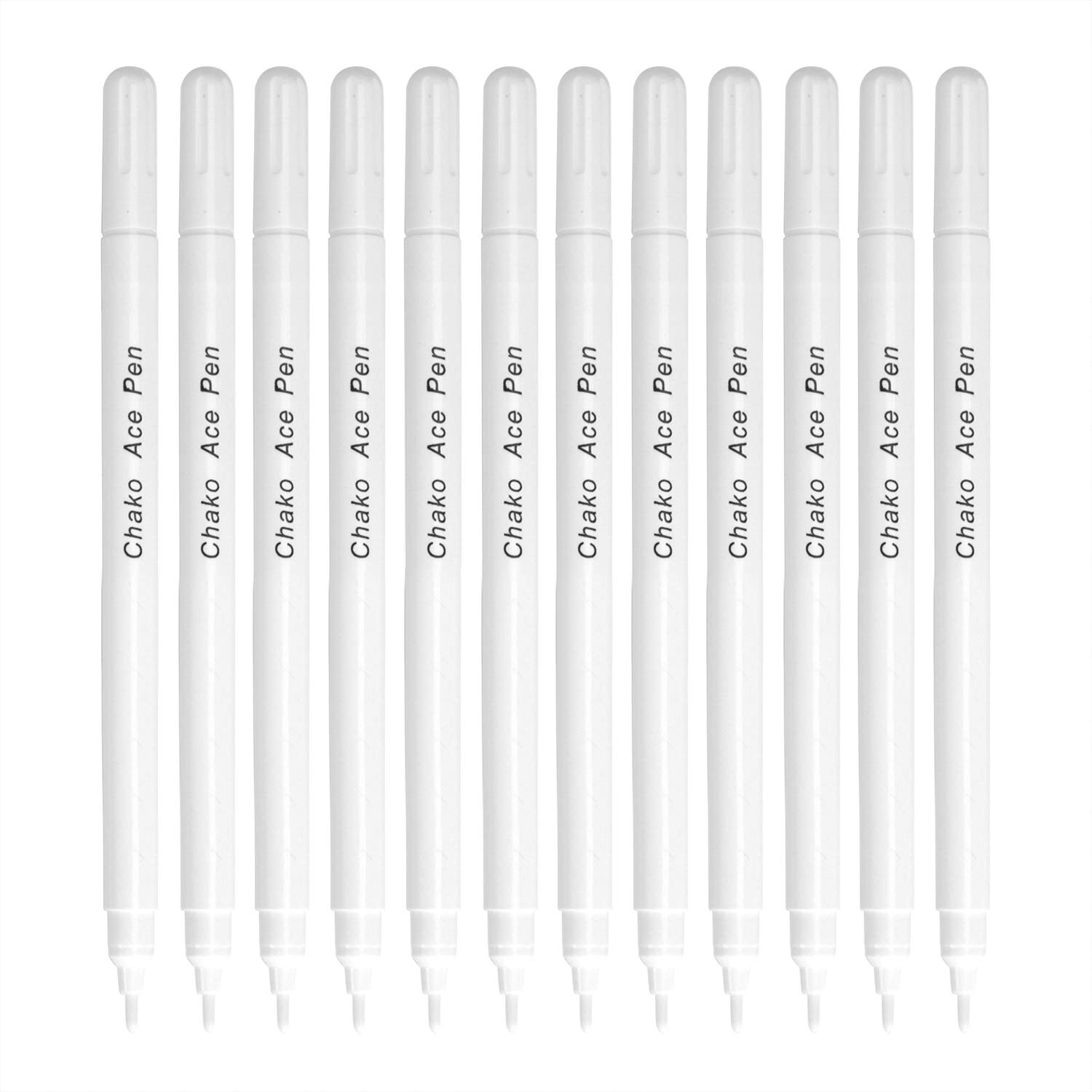 12 Pcs White Water Erasable Marker Pen Water Soluble Auto-Vanishing Pen for Fabric Marking Magic Cross Stitch Faded Pens DIY Sewing Marking Achromatize Print Point Pencil