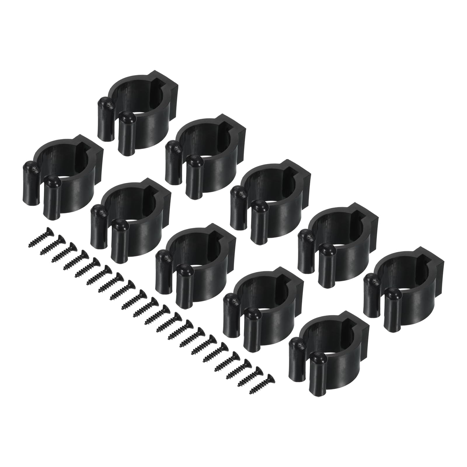 M METERXITY 10 Pack Billiards Cue Locating Clip Holder - Plastic Lightweight Pool Stick Clips, Wear-Resistant, Apply to Fishing Rod Pool Cue (23mm Dia, Black)
