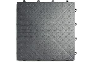 Big Floors GarageDeck Coin Pattern, Durable Copolymer Interlocking Modular Non-Slip Garage Flooring Tile (Graphite, 48 Pack of 12 x 12" Tiles)