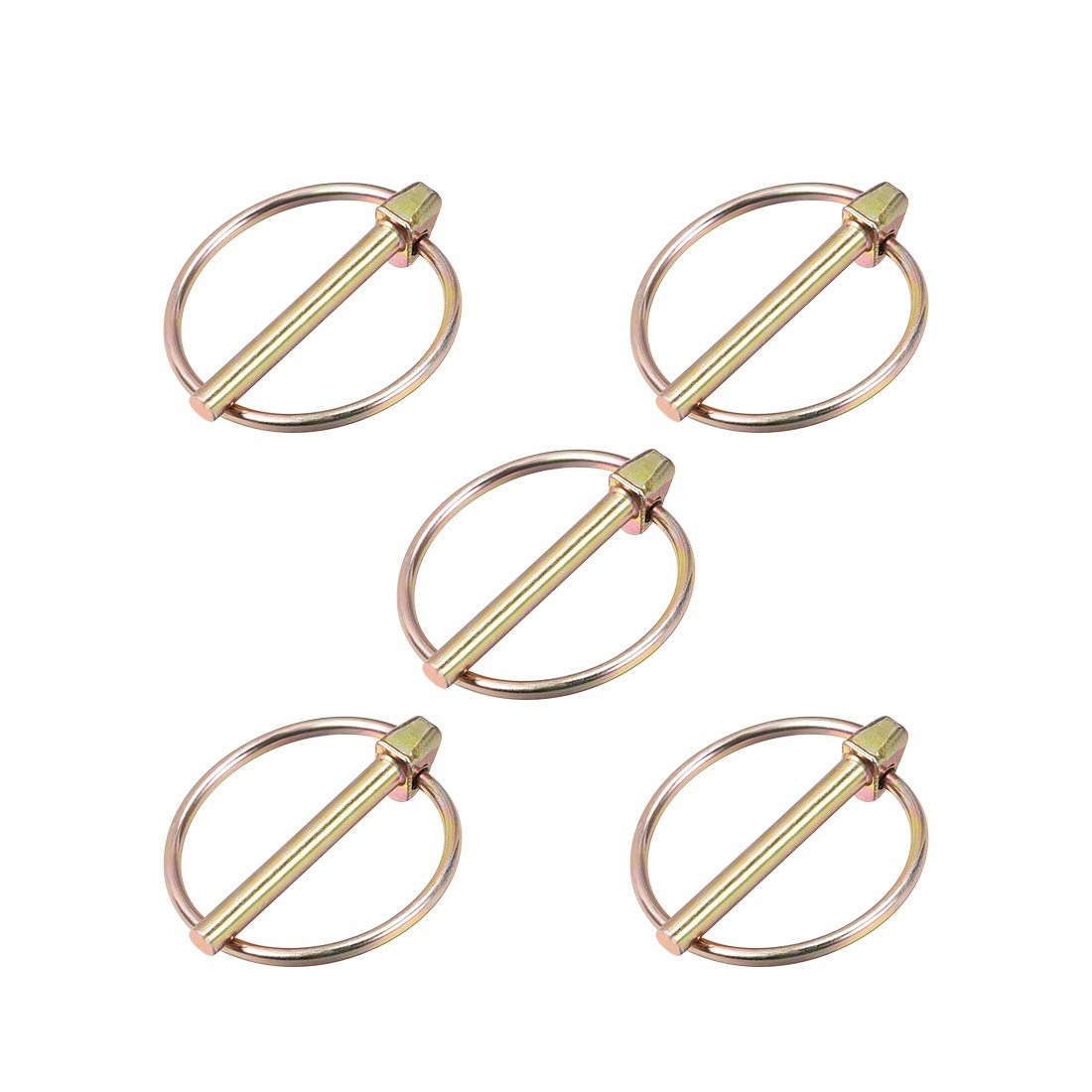 sourcing map Linch Pin with Ring - 4.5mm x 38mm Trailer Pins Assortment Kit for Boat Kayak Canoe Trailer Tractor Trolley Horsebox 5Pcs